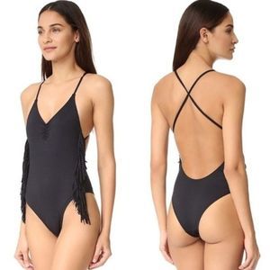 L*Space Womens Size 6 Gypsy Fringe One Piece Swimsuit